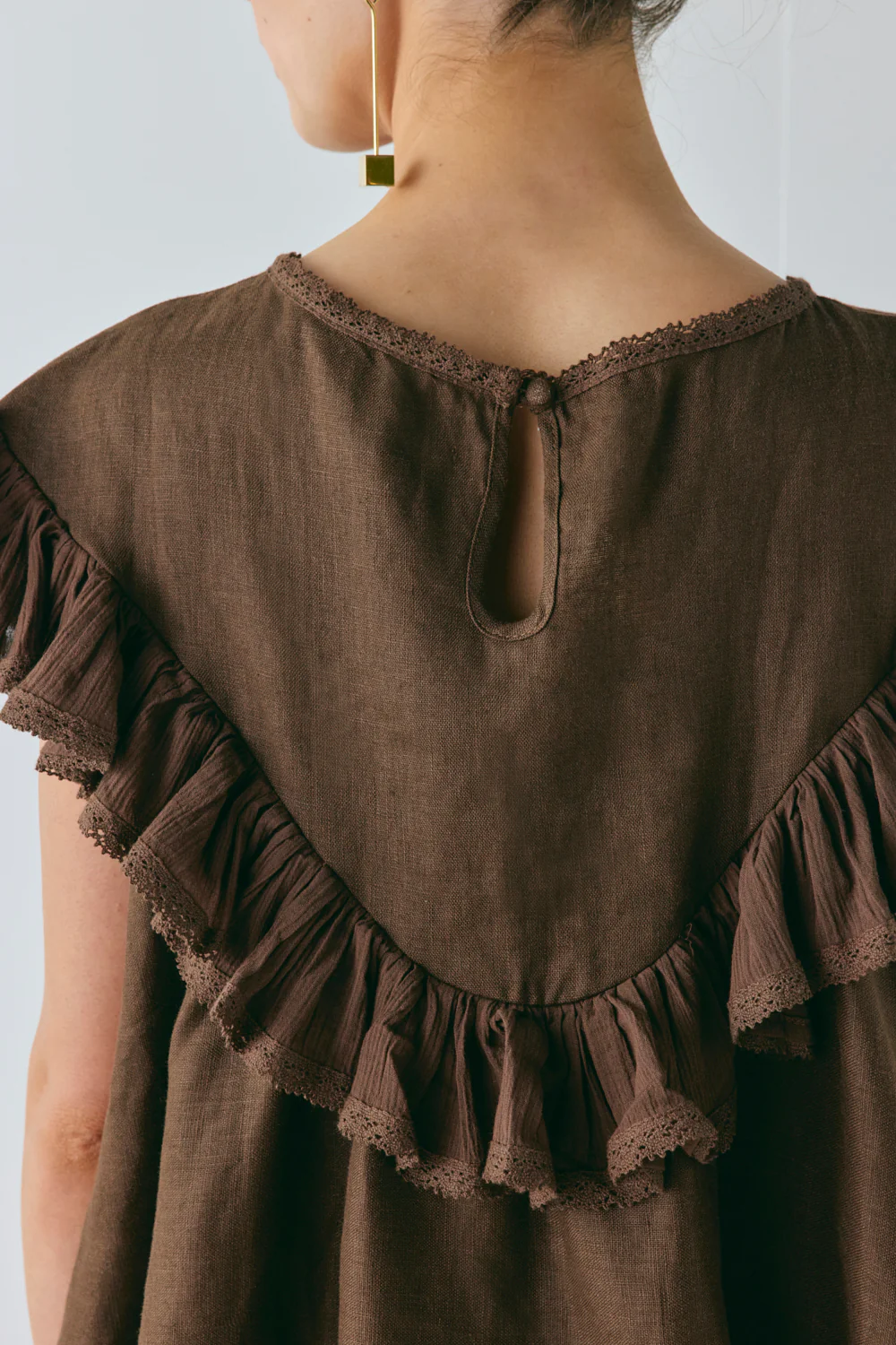 Viola Linen Tunic Chocolate - Image 7
