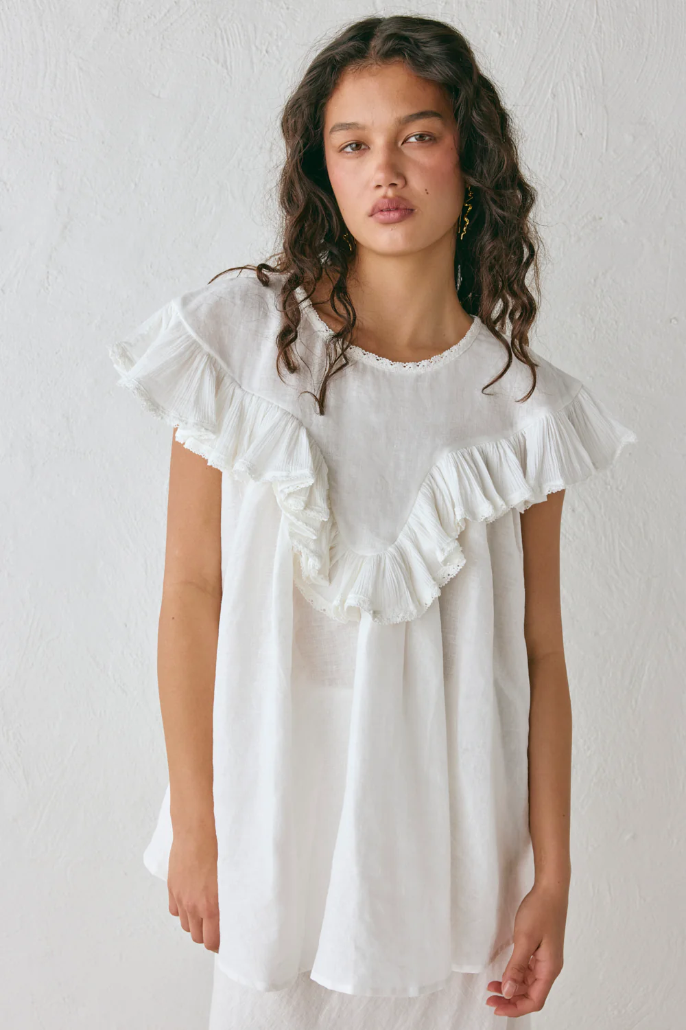 Viola Linen Tunic White - Image 2