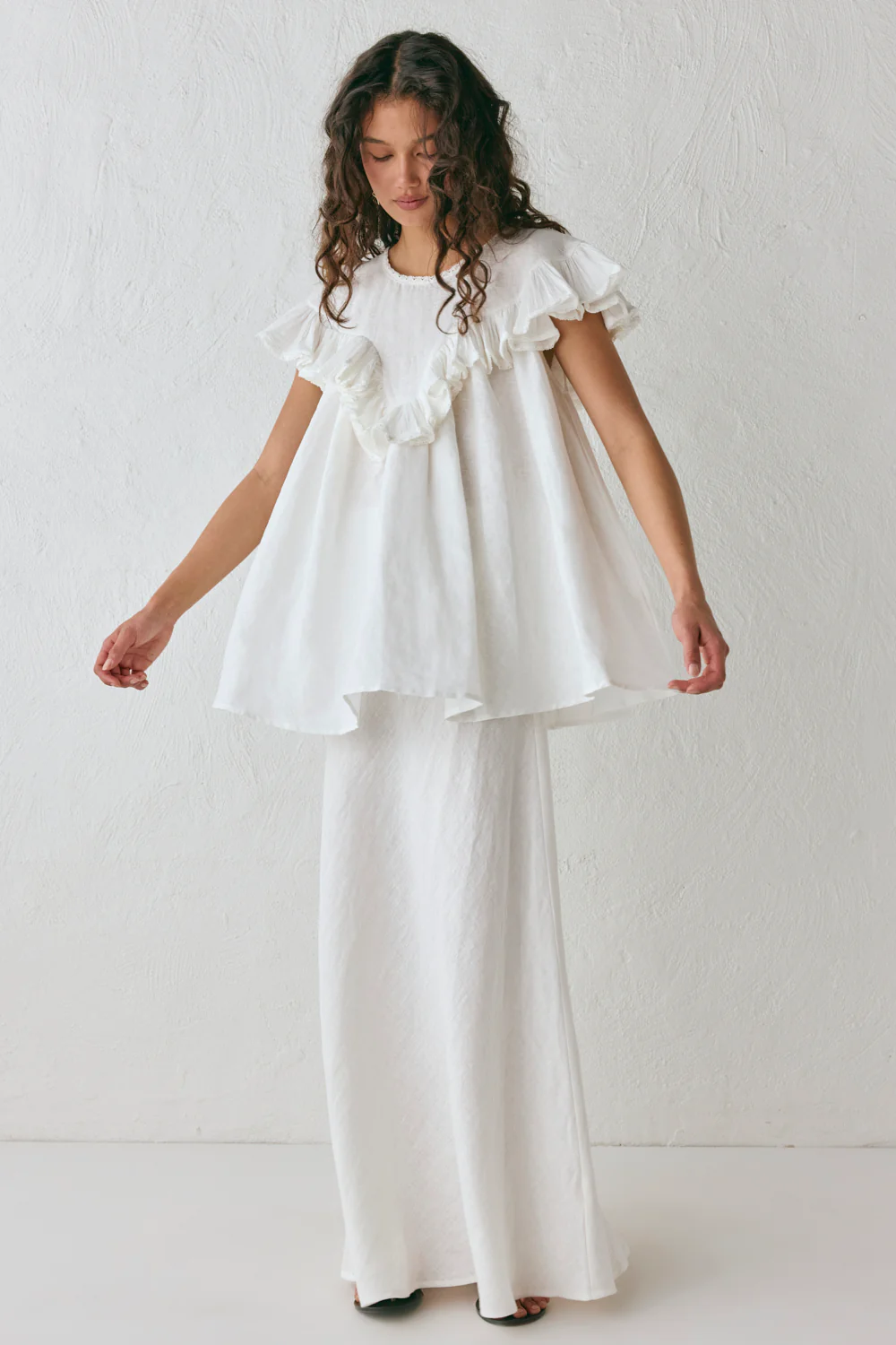 Viola Linen Tunic White - Image 3