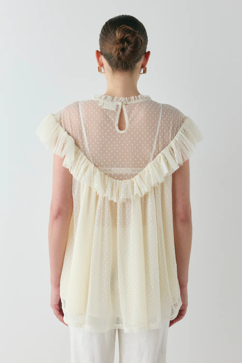 Viola Sheer Tunic Cream - Image 7