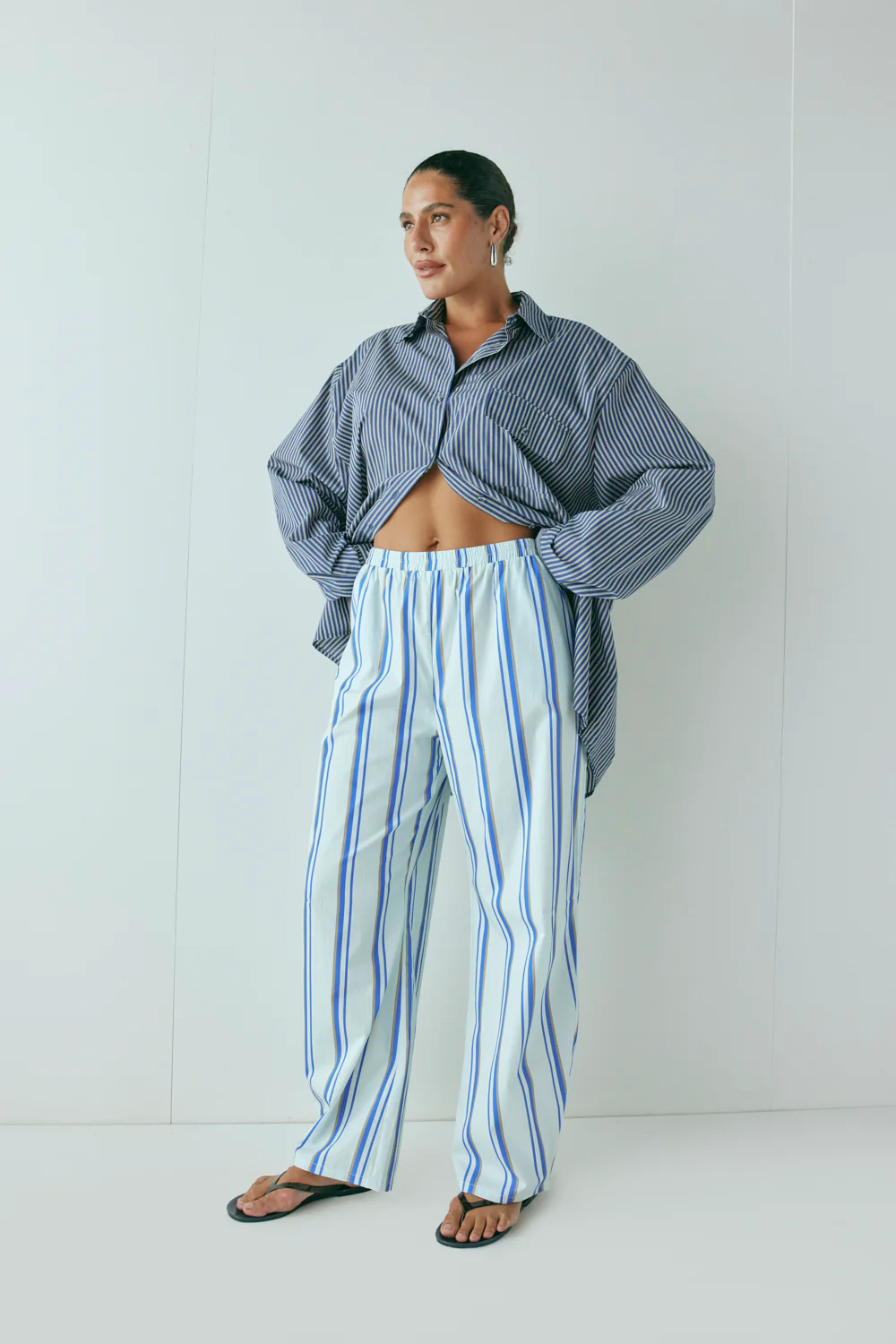 Vita Barrel Pants Blue Stripe - Image 3