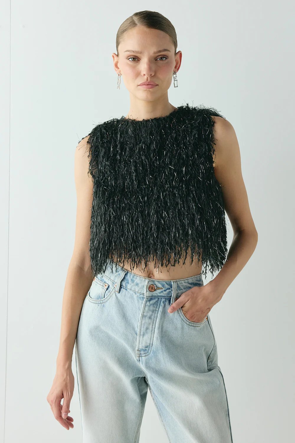 Vivia Fringe Top Black - Image 5