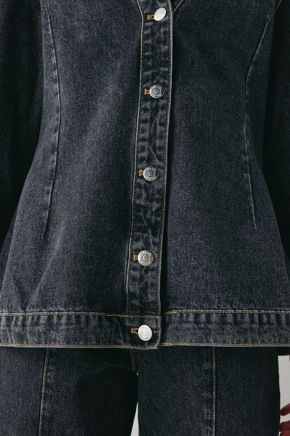 Vivien Denim Jacket Washed Black - Image 7