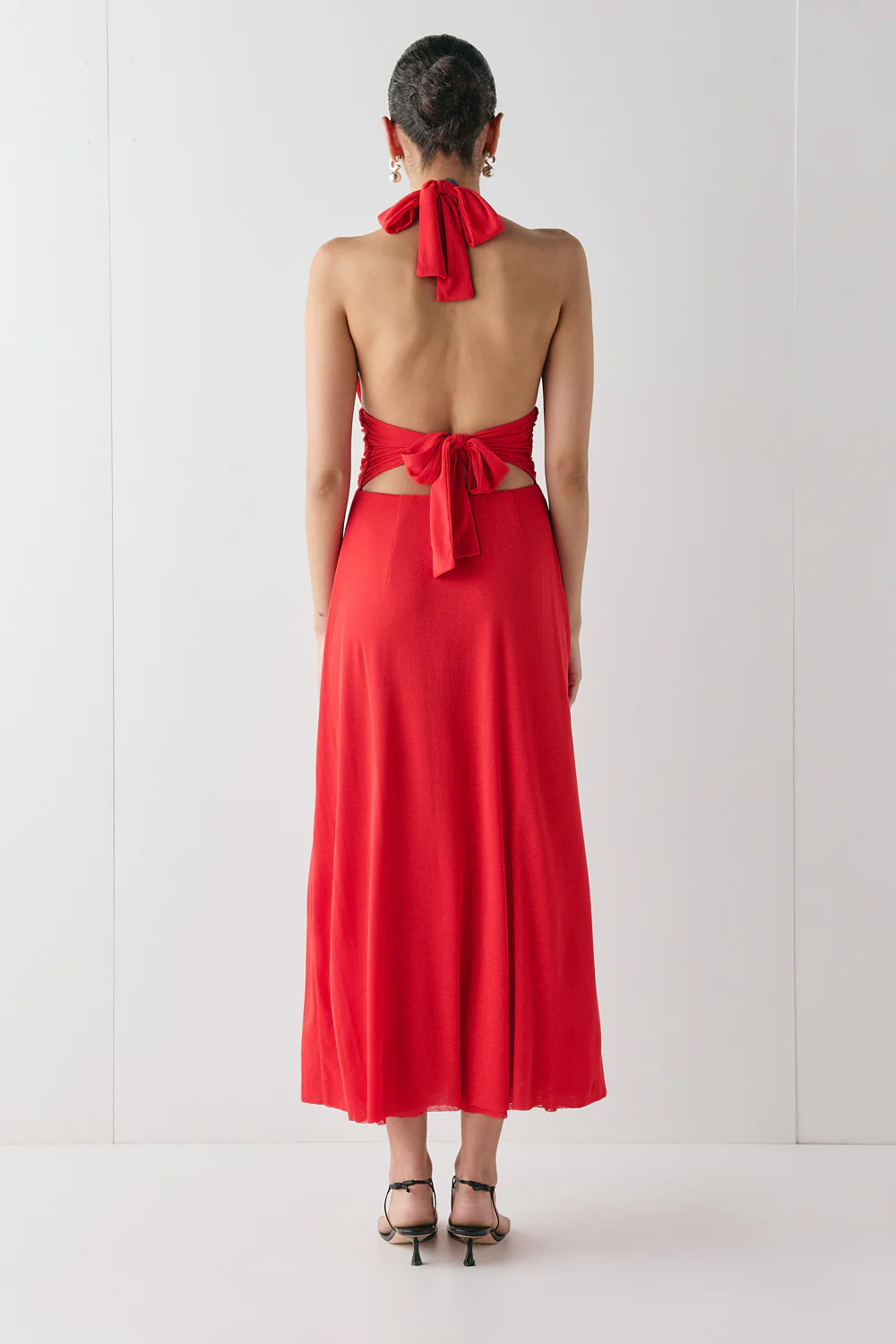 When In Italy Halter Midi Dress Red - Image 6