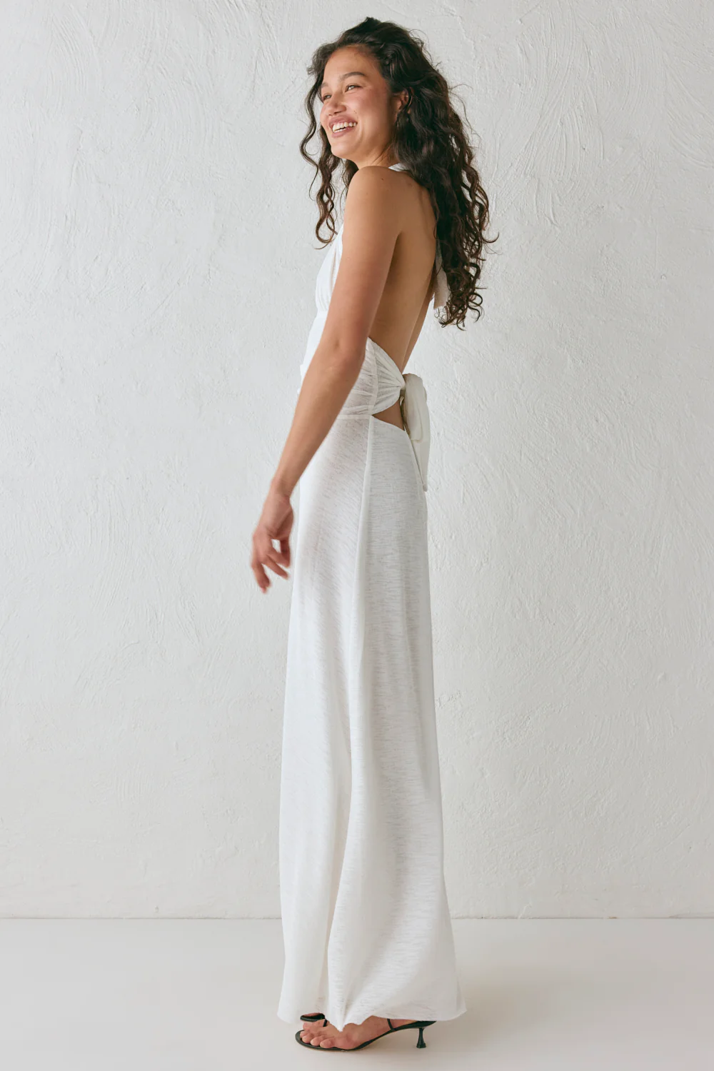 When In Italy Halter Midi Dress White - Image 4