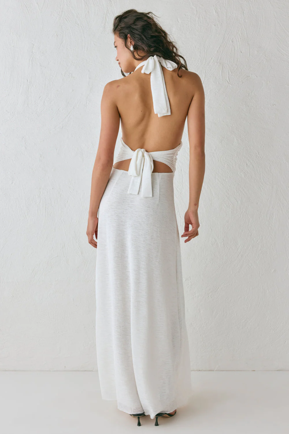 When In Italy Halter Midi Dress White - Image 7