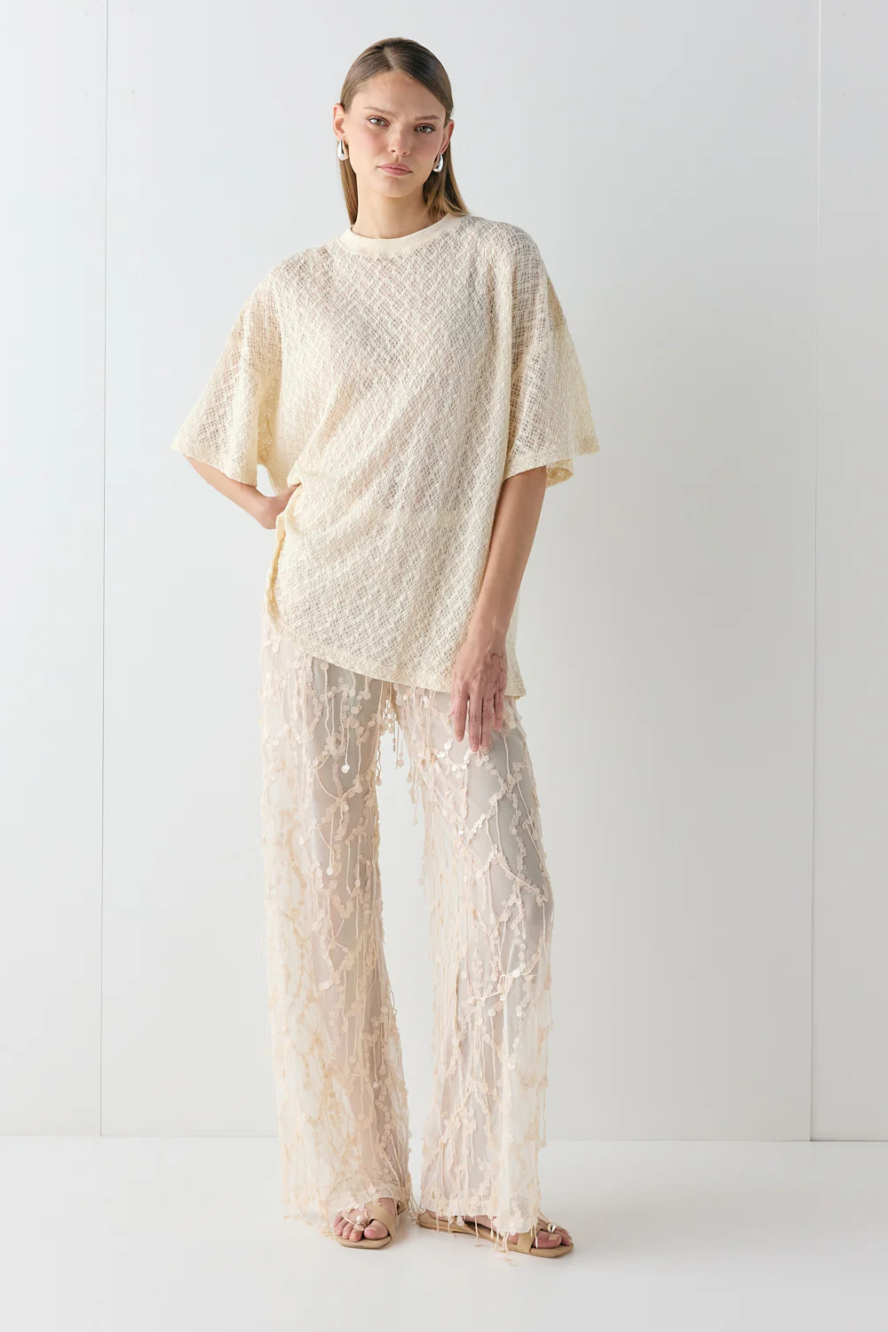 Willow Lace Tee Cream - Image 2