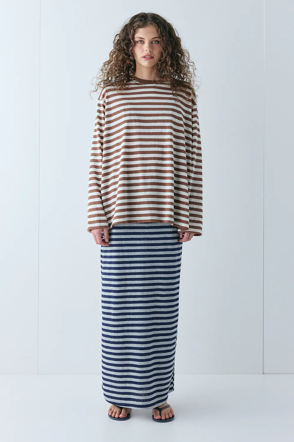 Willow Long Sleeve Tee Brown Stripe - Image 3