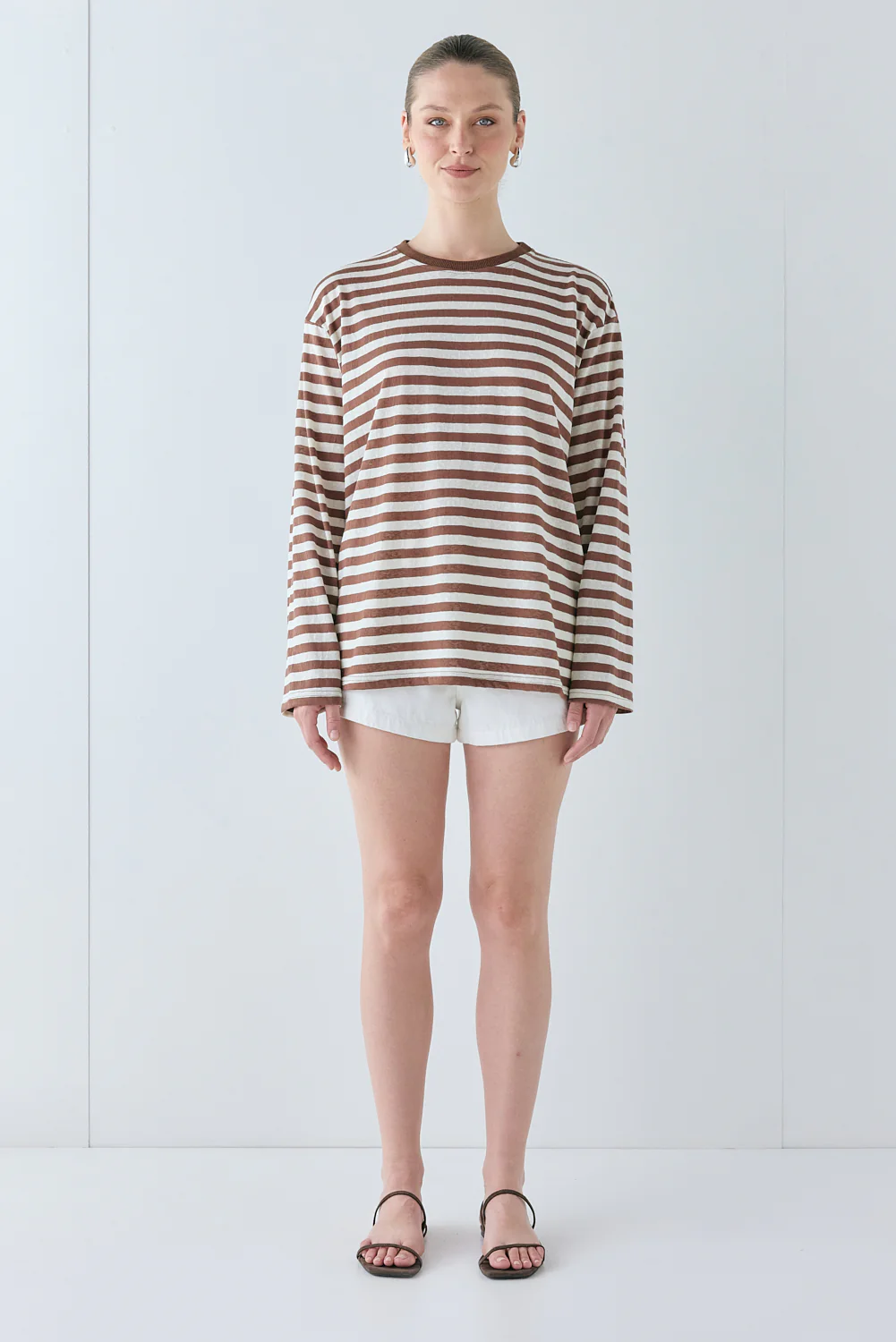 Willow Long Sleeve Tee Brown Stripe - Image 5
