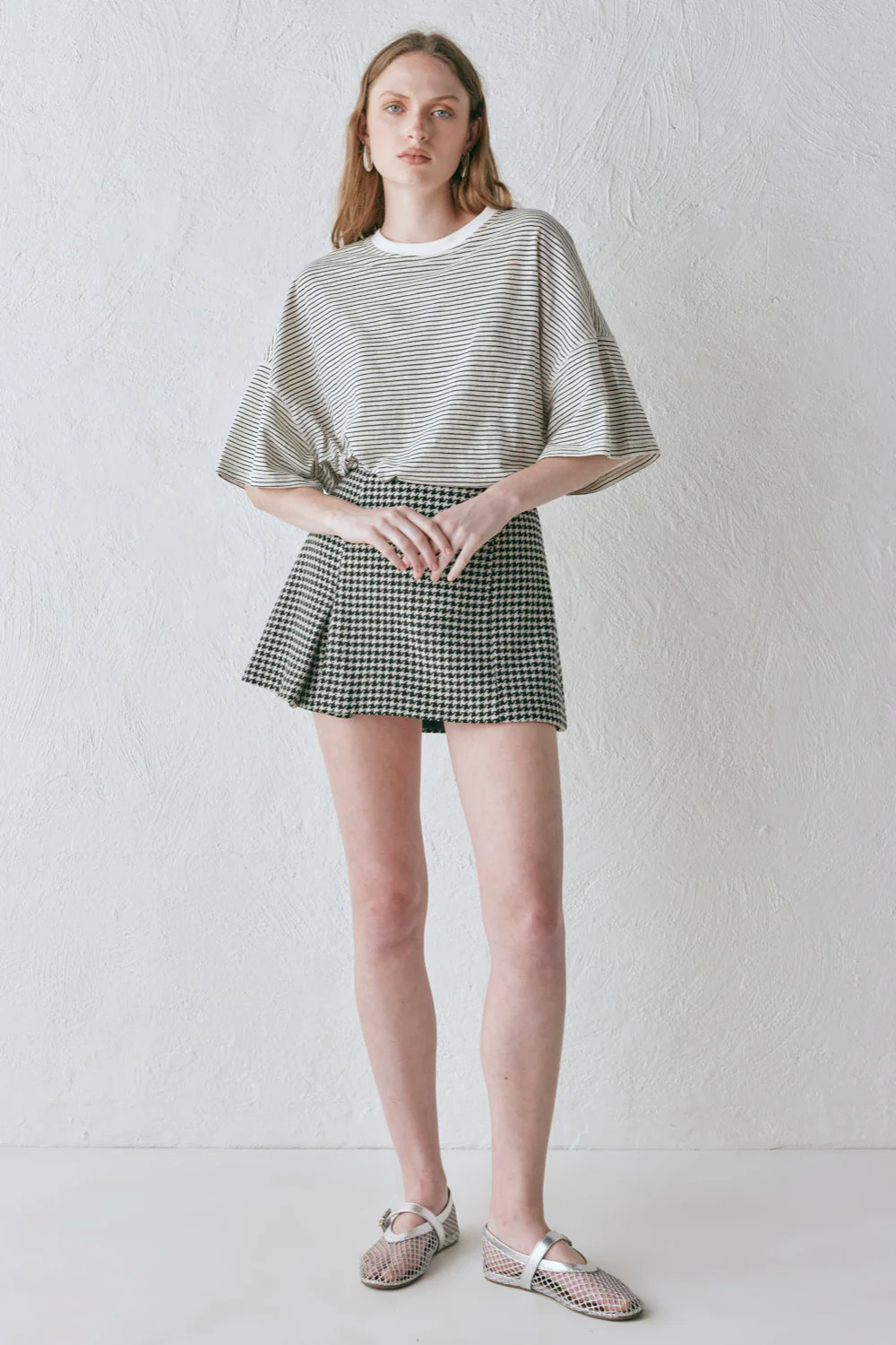 Yana Wool Mini Skirt Houndstooth - Image 5