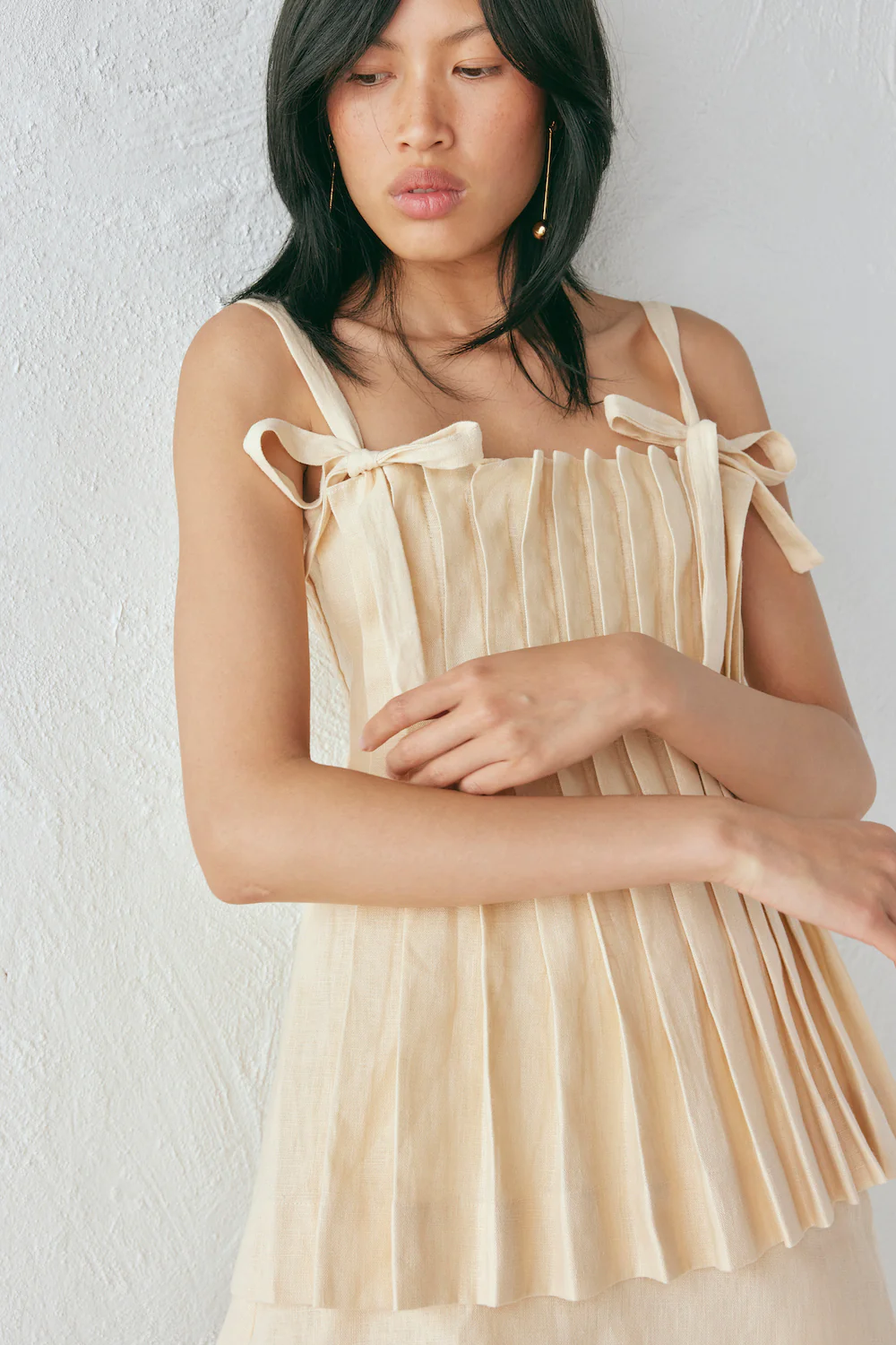 Yasmin Linen Top Custard - Image 2