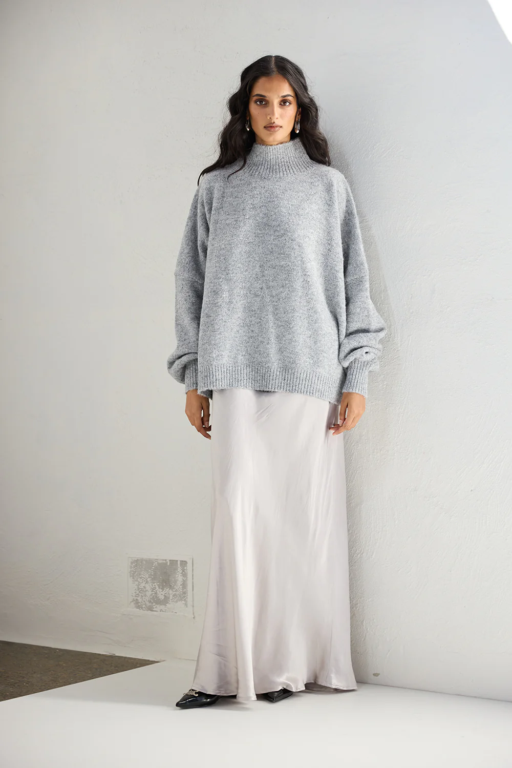 Yumi Knit Jumper Grey Marle - Image 2