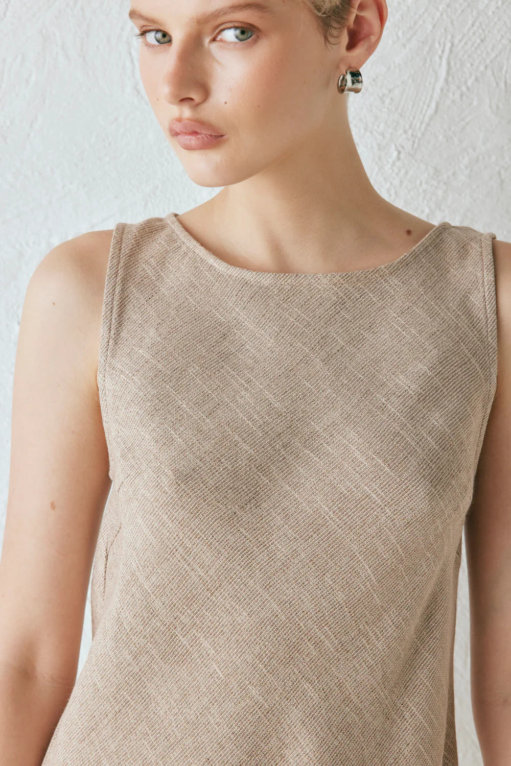 Zaria Mini Dress Beige - Image 2
