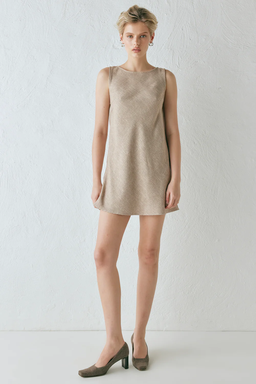 Zaria Mini Dress Beige - Image 3