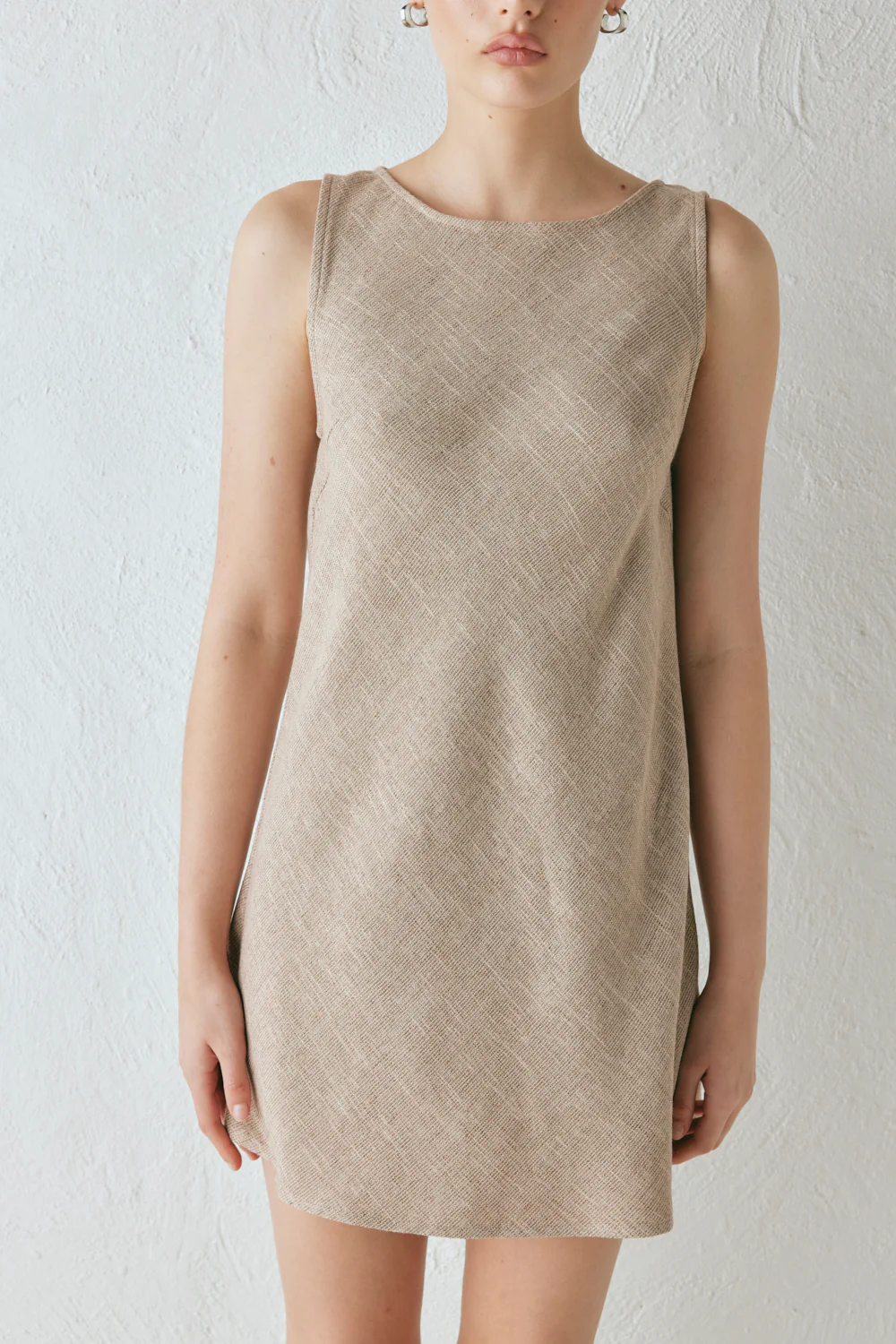 Zaria Mini Dress Beige - Image 6