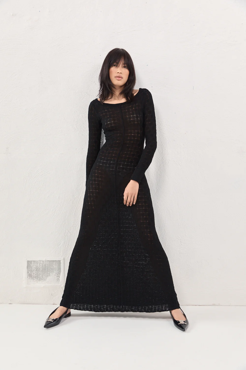 Zelda Knit Maxi Dress Black - Image 5