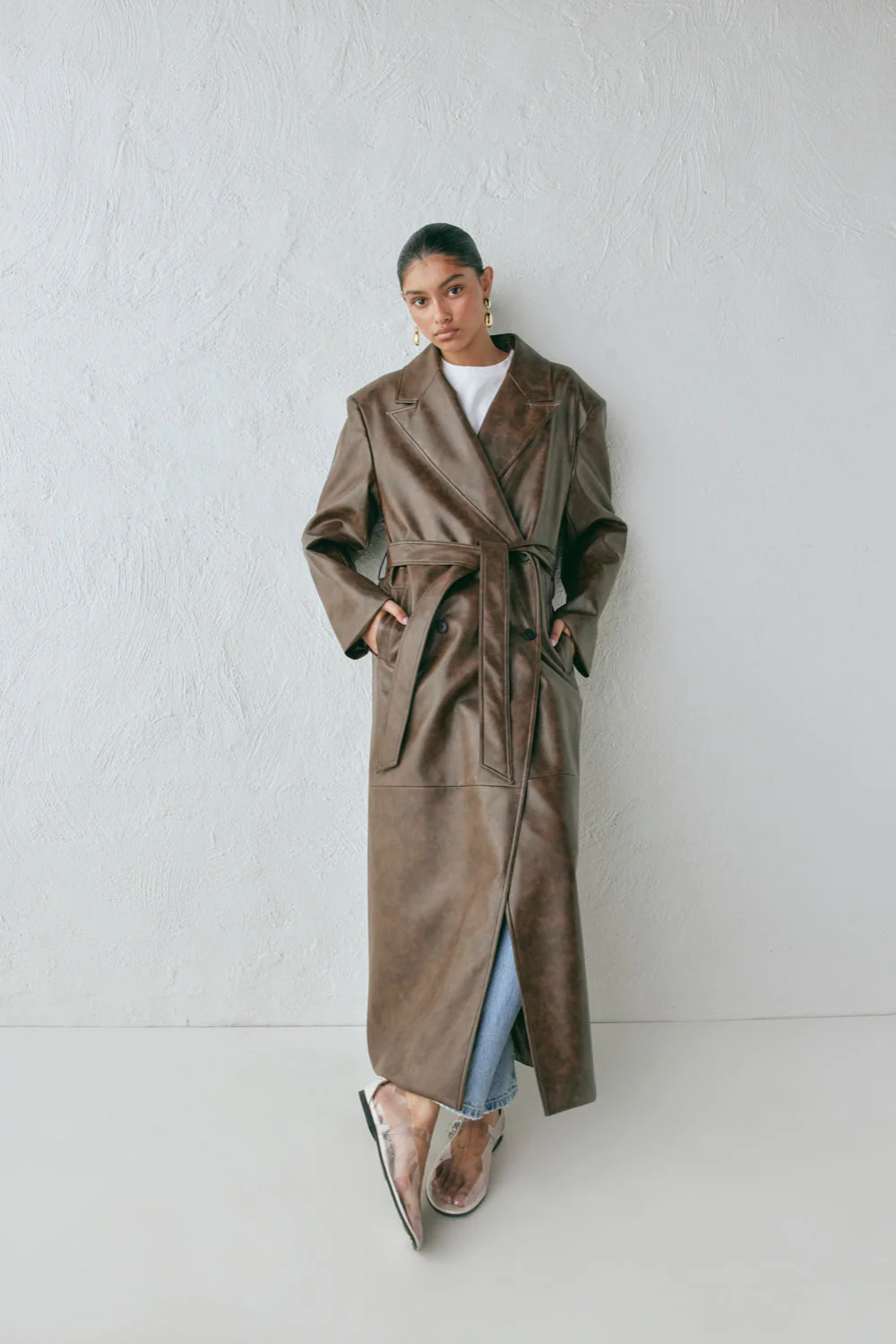 Zoa Trench Coat Coffee - Image 4