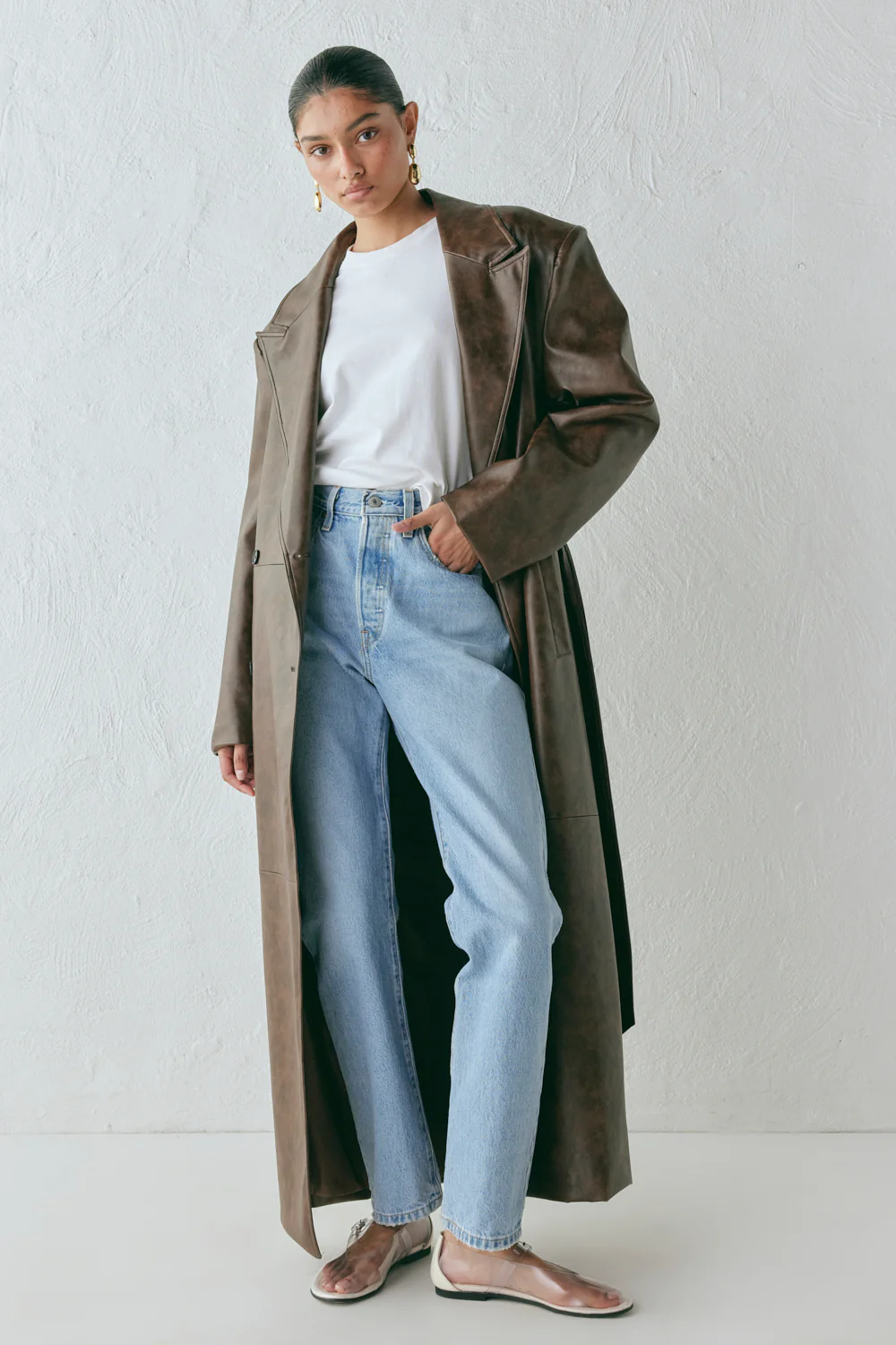 Zoa Trench Coat Coffee - Image 6