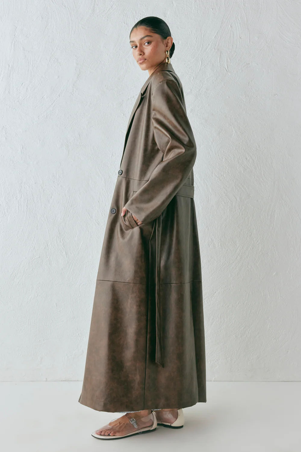 Zoa Trench Coat Coffee - Image 8
